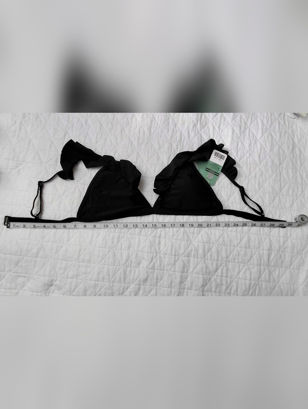 Black Ruffle Triangle Bikini Top - Picture 3 of 3